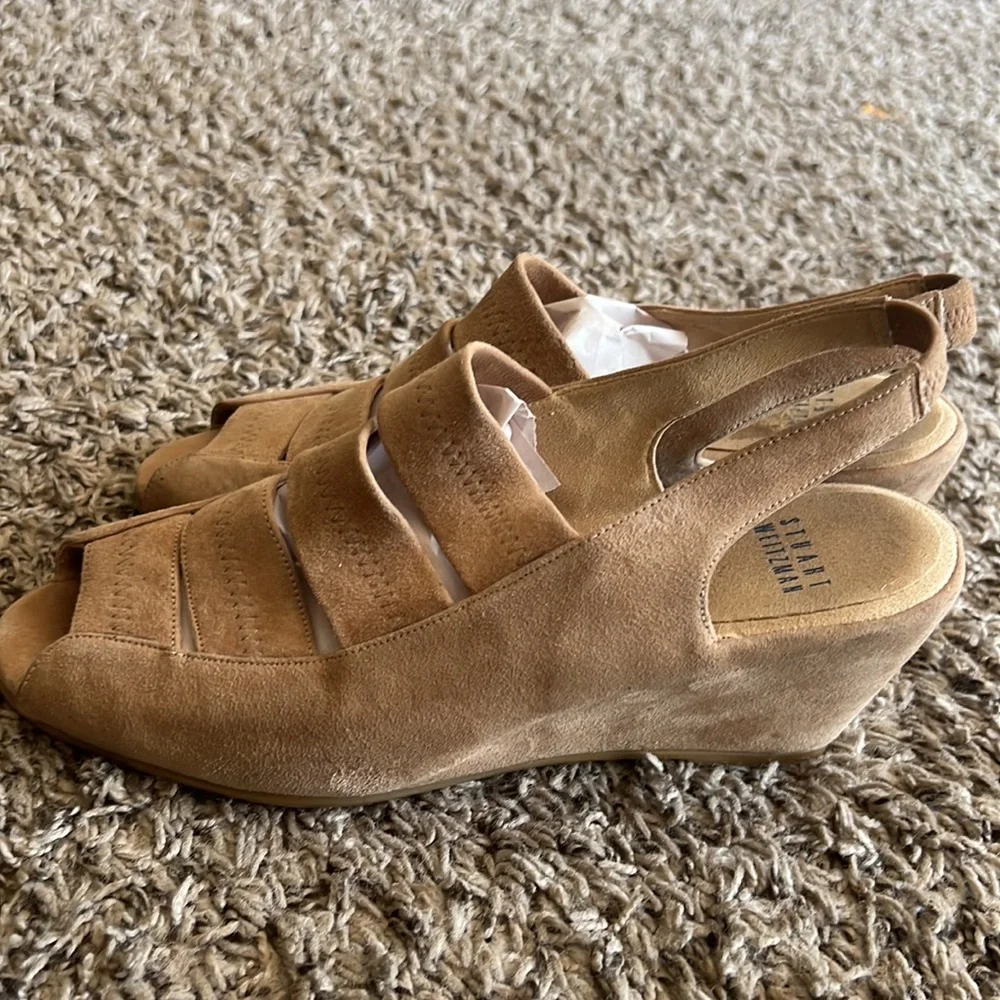 STUART‎ WEITZMAN Suede Wedge Sandals Size 9